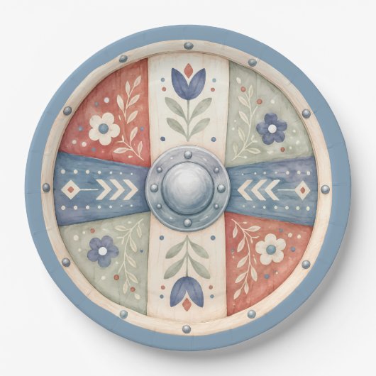 Süßer kleiner Wikinger Schild | Babyparty Pappteller (Vorderseite)