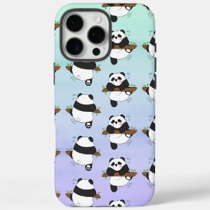 Süßer kletternder Panda doppelseitig vorne hinten iPhone 16 Pro Max Hülle