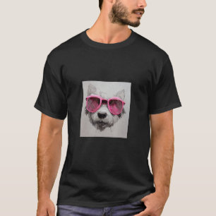 SÜßER KNUDDELIGER HUND MIT ROSA SONNENBRILLE ORIGI T-Shirt