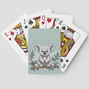 Süßer Koala-Bär auf Türkis Spielkarten