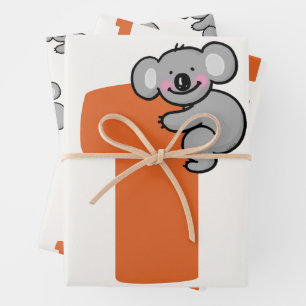 Süßer Koala-Bär Ein Süßes Jahr 1. Geburtstag Geschenkpapier Set