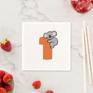 Süßer Koala-Bär Ein Süßes Jahr 1. Geburtstag Serviette