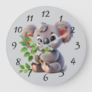 Süßer Koala-Bär Große Wanduhr