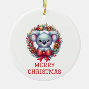Süßer Koala-Bär Weihnachten Keramik Ornament