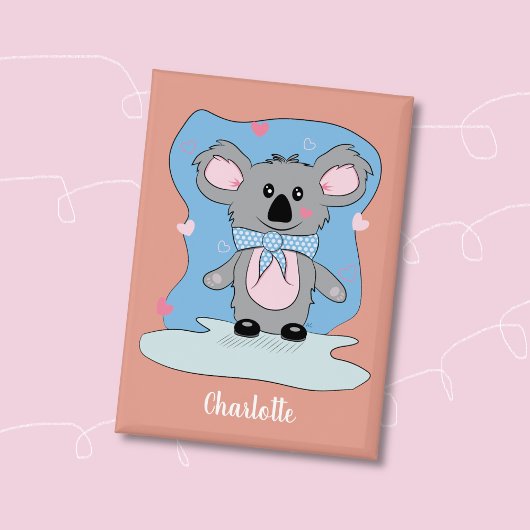 Süßer Koala-Kind-Valentinstag-Anstecknadel Button