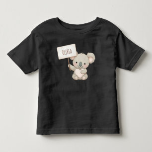 Süßer Koala mit Namensschild Kleinkind T-shirt