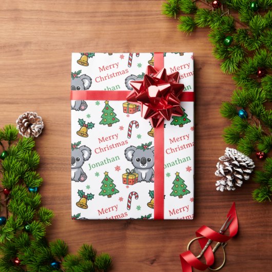 Süßer Koala-Weihnachtsbaum-Feiertage Geschenkpapier (Feiertagsgeschenk)