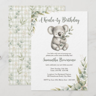 Süßer Koala zum ersten Geburtstag Einladung
