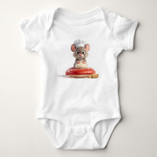 Süßer Koch-Maus-Baby-Body Süßer kleiner Bäcker Baby Strampler