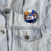 Süßer Koch Pug Button (Beispiel)