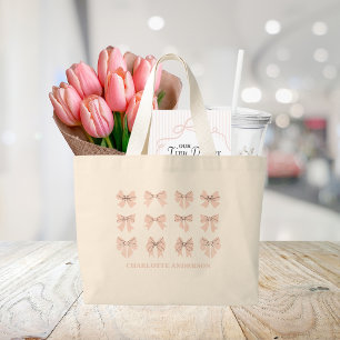 Süßer Kokettenbogen Rosa Erröten Jumbo Stoffbeutel