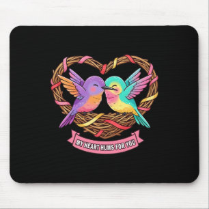 Süßer Kolibri-Valentinstag Mein Herz summt für dic Mousepad
