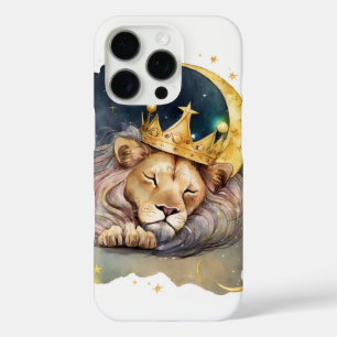Süßer König Löwe schlafend auf dem Mond iPhone 16 Pro Hülle