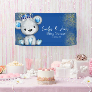 Süßer königsblauer Bär-Junge-Baby-Party  Banner