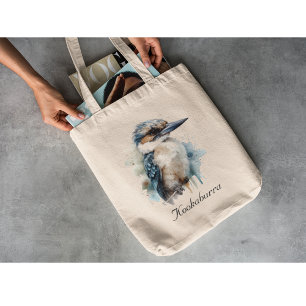 Süßer Kookaburra auf einem Ast, individuell Tragetasche