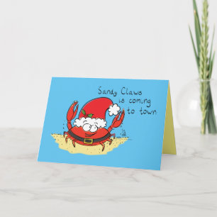 Süßer Krabben-Weihnachten Lustiger Feiertags-Santa Karte