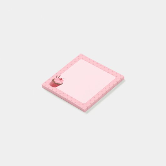 Süßer Kräuterkuchen auf rosa Post-it Klebezettel (angewinkelt)