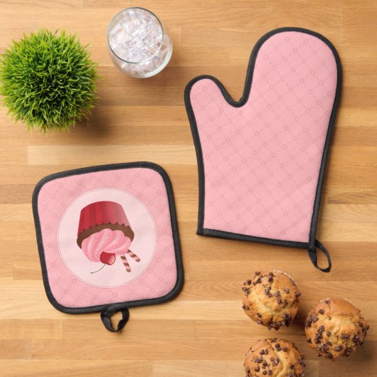 Süßer Kräuterkuchen Ofenhandschuh & Topflappen-Set (Oben Unten)