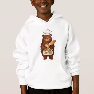 Süßer Kreidebäcker-Bär mit französischem Brot-Chef Hoodie