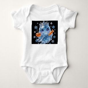 Süßer Kristall-Eisblauer-Geist-Halloween Baby Strampler