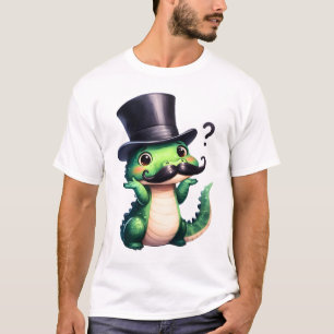 Süßer Krokodil-Gentleman-Spaß-Art T-Shirt