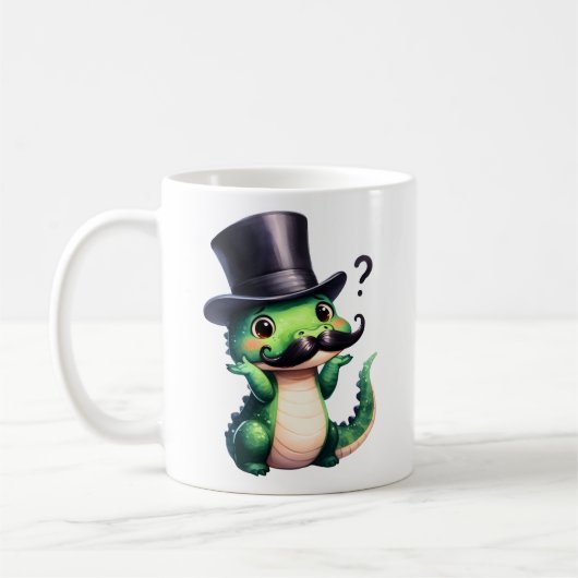 Süßer Krokodil-Gentleman-Spaß-Kunst Kaffeetasse (Links)