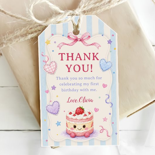 Süßer Kuchen 1. Geburtstagsfeier Geschenkanhänger