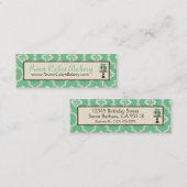 Süßer Kuchen-dünne Geschäfts-Karte aquamarin Mini Visitenkarte (Vorne/Hinten)