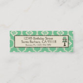 Süßer Kuchen-dünne Geschäfts-Karte aquamarin Mini Visitenkarte (Rückseite)