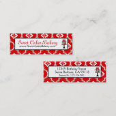 Süßer Kuchen-dünnes Visitenkarte-Rot Mini Visitenkarte (Vorne/Hinten)