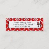 Süßer Kuchen-dünnes Visitenkarte-Rot Mini Visitenkarte (Rückseite)