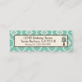 Süßer Kuchen-dünnes Visitenkarte Turq CR (Rückseite)