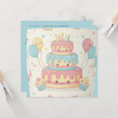 Süßer Kuchen und Cupcakes Karte (Vorderseite/Rückseite Beispiel)