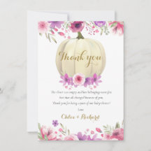 Süßer Kürbis-Blumen-Rosa-Baby-Shower-Gedicht-Danke