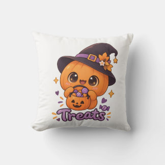 Süßer Kürbis-Charakter 🎃🧡 Kissen