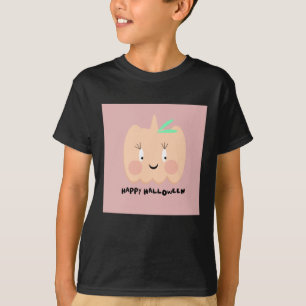 Süßer Kürbis errötende Beschriftung Frohes Hallowe T-Shirt