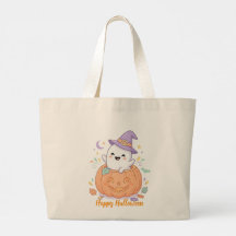 Süßer Kürbis-Geist, frohes Halloween-Tragetasche