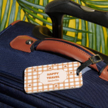 Süßer Kürbis-Gingham-Glückliche Reise