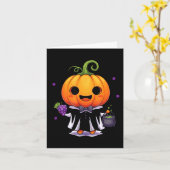 Süßer Kürbis-Hexen-Halloween-Streich oder Saures Karte (Gelbe Blume)
