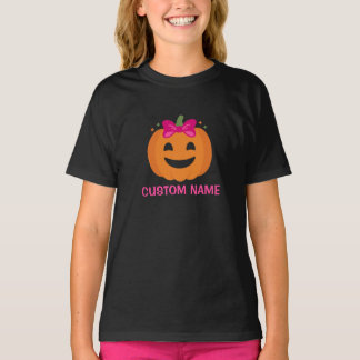 Süßer Kürbis mit rosa Schleife T-Shirt