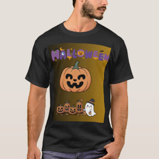 Süßer Kürbis und freundlicher Geist Halloween T-Shirt