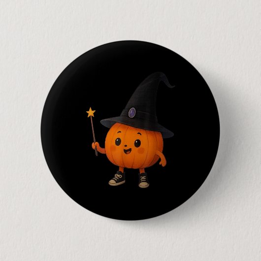 Süßer Kürbis-Zauberer  Button (Vorderseite)