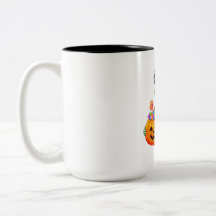 Süßer Kürbis-Zombie-Junge Zweifarbige Tasse