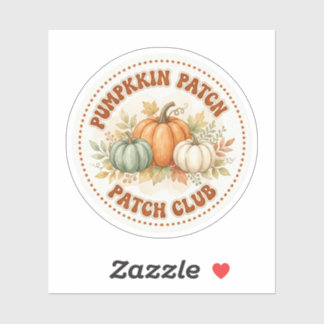 Süßer Kürbisfeld-Club Retro Herbst Sticker