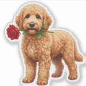 Süßer Labradoodle-Hund Aufkleber (Vorderseite)
