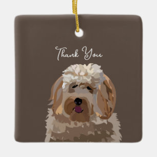 Süßer Labradoodle Hund Personalisiert Keramikornament