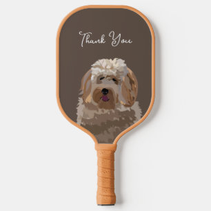 Süßer Labradoodle Hund Personalisiert Pickleball Schläger