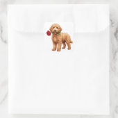 Süßer Labradoodle Hund Quadratischer Aufkleber (Tasche)