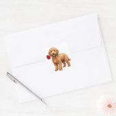 Süßer Labradoodle Hund Quadratischer Aufkleber (Umschlag)
