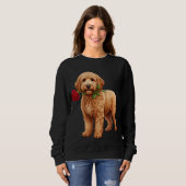 Süßer Labradoodle Hund Sweatshirt (Vorne ganz)
